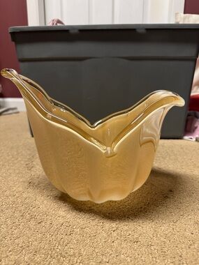 Murano Blown Tulip Glass Bowl - Sculpted Decorative Centerpiece